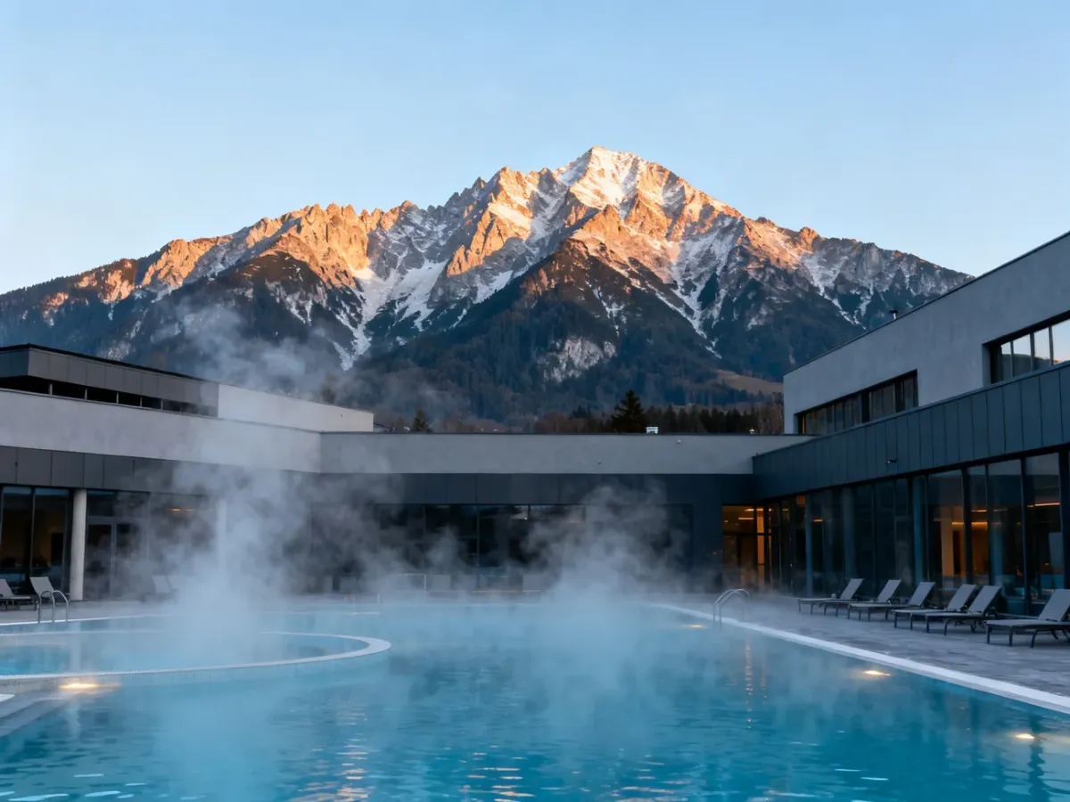 Baseny termalne AquaCity Poprad z widokiem na Tatry Wysokie