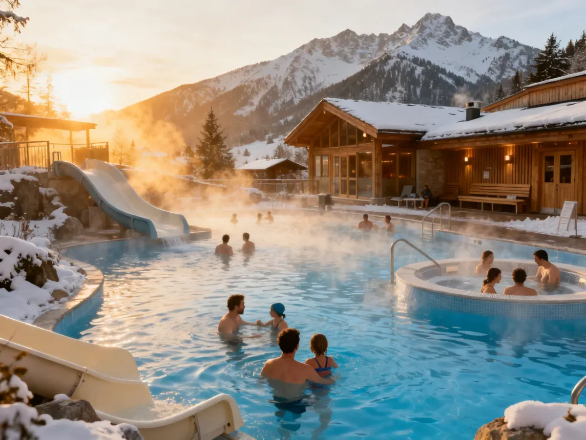 Baseny termalne i strefa relaksu w aquaparku Bešeňová
